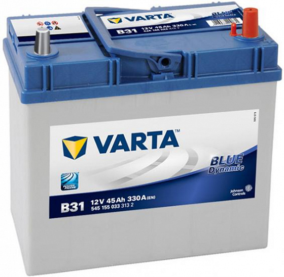 Аккумулятор Varta Blue Dynamic Asia B31 (45 А/h), 330А R+ JIS тонкие клеммы (545 155 033)