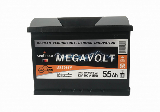 Аккумулятор Senfineco Megavolt 12V R+ (55 А/h) Аккумулятор Senfineco Megavolt 12V R+ (55 А/h)