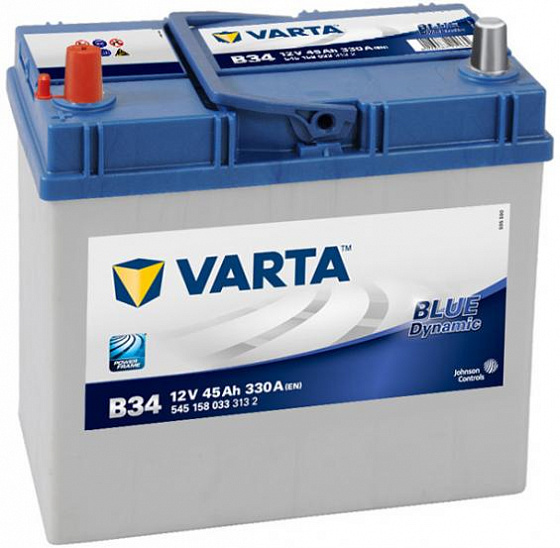 Аккумулятор Varta Blue Dynamic Asia B34 (45 А/h), 330А L+ (545 158 033)